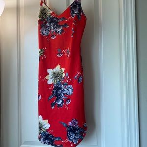 Red floral dress!